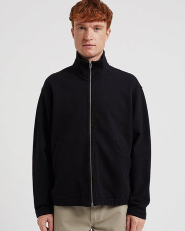 Norse Projects Bjorn Relaxed Organic Loopback Track Jacket Sweatshirt Black - KYOTO - Norse Projects