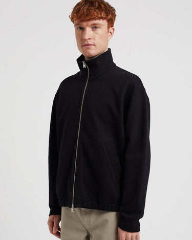 Norse Projects Bjorn Relaxed Organic Loopback Track Jacket Sweatshirt Black - KYOTO - Norse Projects