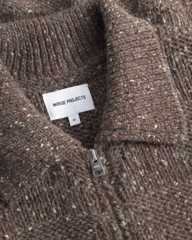 Norse Projects Erik Donegal Diamond Jacket Seal Brown - KYOTO - Norse Projects