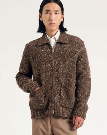 Norse Projects Erik Donegal Diamond Jacket Seal Brown - KYOTO - Norse Projects