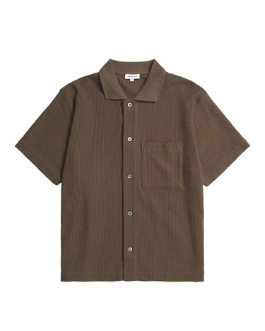 Norse Projects Gustav Crochet Jersey Shirt Chestnut - KYOTO - Norse Projects