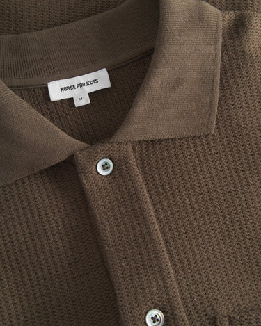 Norse Projects Gustav Crochet Jersey Shirt Chestnut - KYOTO - Norse Projects