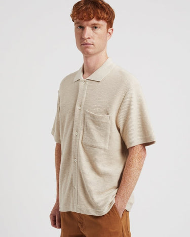 Norse Projects Gustav Crochet Jersey Shirt Oatmeal - KYOTO - Norse Projects