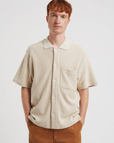 Norse Projects Gustav Crochet Jersey Shirt Oatmeal - KYOTO - Norse Projects