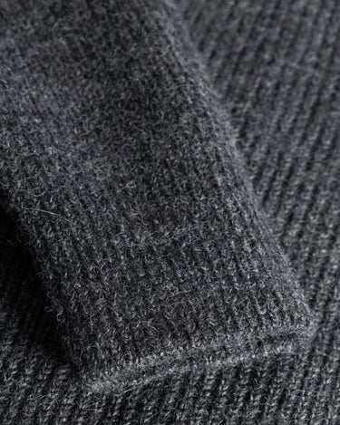 Norse Projects Hagen Wool Cotton Rib Full Zip Jacket Dark Grey Melange - KYOTO - Norse Projects