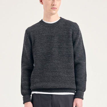 Norse Projects Henning Cotton Wool Rib Sweater Dark Grey Melange - KYOTO - Norse Projects