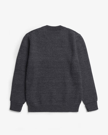 Norse Projects Henning Cotton Wool Rib Sweater Dark Grey Melange - KYOTO - Norse Projects