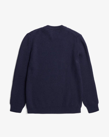 Norse Projects Henning Cotton Wool Rib Sweater Dark Navy - KYOTO - Norse Projects