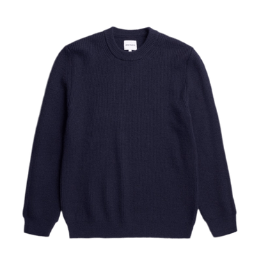 Norse Projects Henning Cotton Wool Rib Sweater Dark Navy - KYOTO - Norse Projects