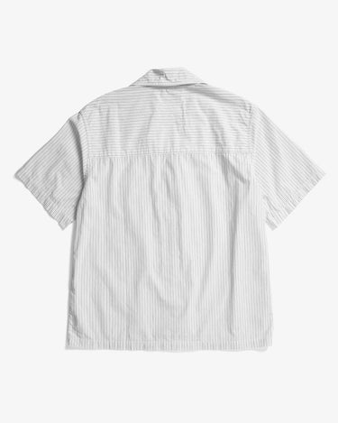 Norse Projects Mads Poplin Stripe SS Ecru Shirts - KYOTO - Norse Projects