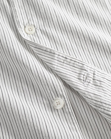 Norse Projects Mads Poplin Stripe SS Ecru Shirts - KYOTO - Norse Projects