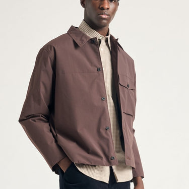 Norse Projects Marcus Windstopper Overshirt Seal Brown - KYOTO - Norse Projects