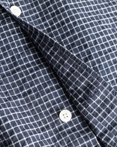 Norse Projects Mo Check Oversized Shirt Dark Navy - KYOTO - Norse Projects