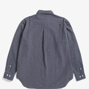 Norse Projects Mo Check Oversized Shirt Dark Navy - KYOTO - Norse Projects