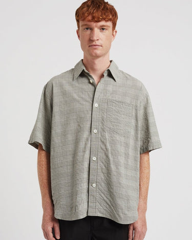 Norse Projects Mo Oversized Check SS Shirt Moss Green - KYOTO - Norse Projects