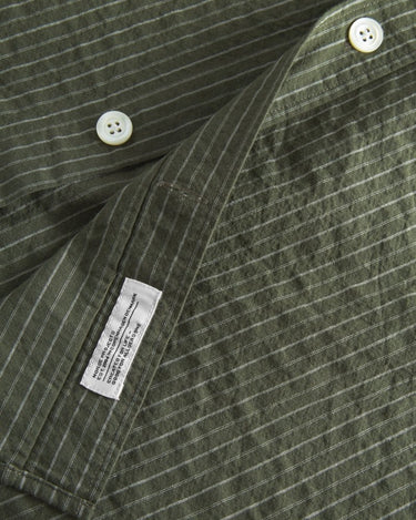 Norse Projects Mo Oversized Stripe SS Shirt Moss Green - KYOTO - Norse Projects