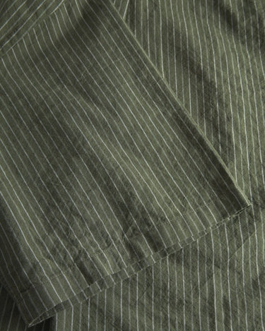 Norse Projects Mo Oversized Stripe SS Shirt Moss Green - KYOTO - Norse Projects