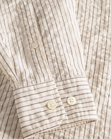 Norse Projects Mo Oversized Striped Shirt Chestnut - KYOTO - Norse Projects