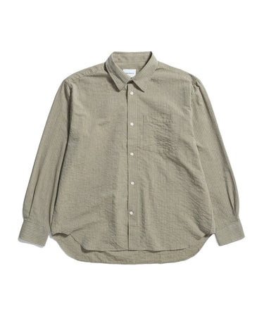 Norse Projects Mo Oversized Striped Shirt Clay - KYOTO - Norse Projects