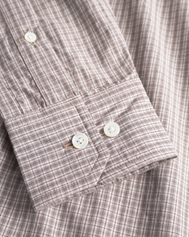 Norse Projects Ole Oversize Poplin Check Shirt Walnut - KYOTO - Norse Projects