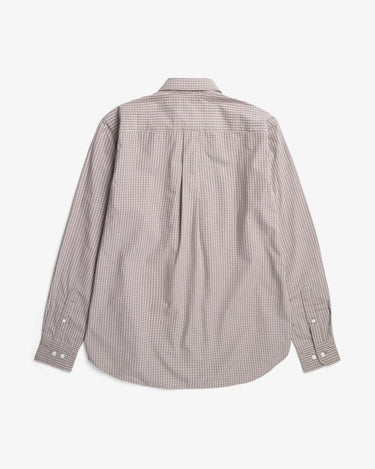 Norse Projects Ole Oversize Poplin Check Shirt Walnut - KYOTO - Norse Projects