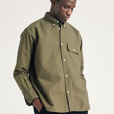 Norse Projects Ole Oversized GMD Oxford Shirt Olive Night - KYOTO - Norse Projects