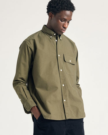 Norse Projects Ole Oversized GMD Oxford Shirt Olive Night - KYOTO - Norse Projects