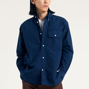 Norse Projects Ole Oversized GMD Oxford Shirt Workwear Blue - KYOTO - Norse Projects