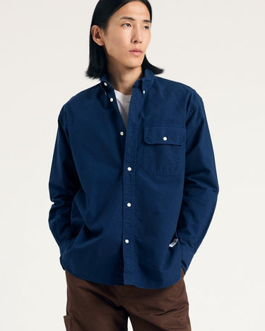 Norse Projects Ole Oversized GMD Oxford Shirt Workwear Blue - KYOTO - Norse Projects