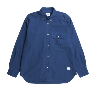 Norse Projects Ole Oversized GMD Oxford Shirt Workwear Blue - KYOTO - Norse Projects