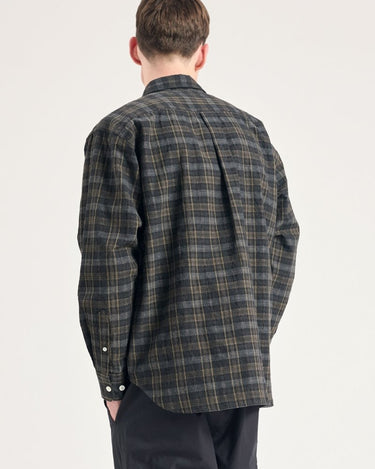 Norse Projects Ole Oversized Wool Check Shirt Charcoal Grey - KYOTO - Norse Projects