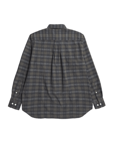Norse Projects Ole Oversized Wool Check Shirt Charcoal Grey - KYOTO - Norse Projects