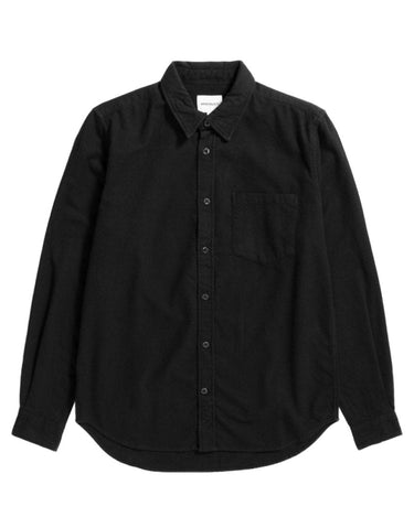 Norse Projects Osvald Organic Flannel Shirt Black - KYOTO - Norse Projects