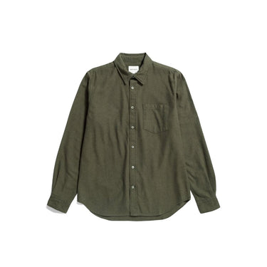 Norse Projects Osvald Organic Flannel Shirt Sitka Green - KYOTO - Norse Projects