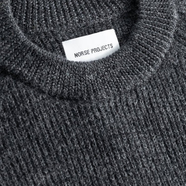 Norse Projects Roald Wool Cotton Rib Sweater Dark Grey Melange - KYOTO - Norse Projects