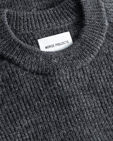 Norse Projects Roald Wool Cotton Rib Sweater Dark Grey Melange - KYOTO - Norse Projects