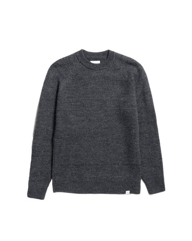 Norse Projects Roald Wool Cotton Rib Sweater Dark Grey Melange - KYOTO - Norse Projects