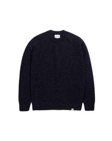 Norse Projects Roald Wool Cotton Rib Sweater Dark Navy - KYOTO - Norse Projects