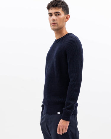 Norse Projects Roald Wool Cotton Rib Sweater Dark Navy - KYOTO - Norse Projects