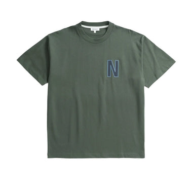 Norse Projects Simon Loose Large N T - shirts Spruce Green - KYOTO - Norse Projects