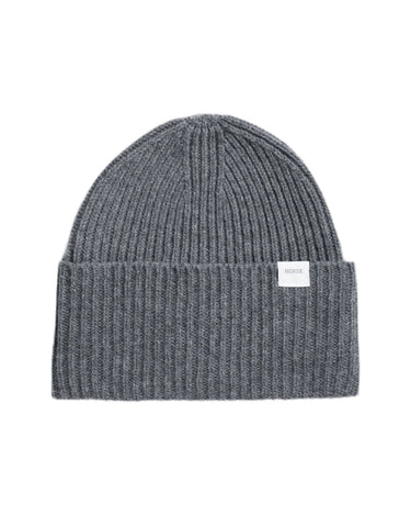 Norse Projects Standard Merino Lambswool Beanie Grey Melange - KYOTO - Norse Projects