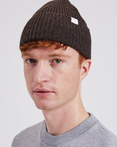 Norse Projects Standard Merino Lambswool Beanie Heathland Brown - KYOTO - Norse Projects