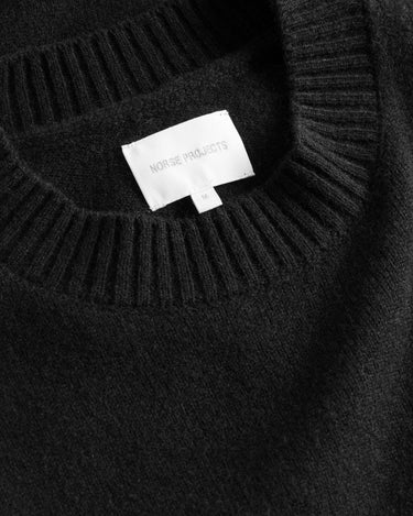 Norse Projects Standard Merino Lambswool Sweater Black - KYOTO - Norse Projects