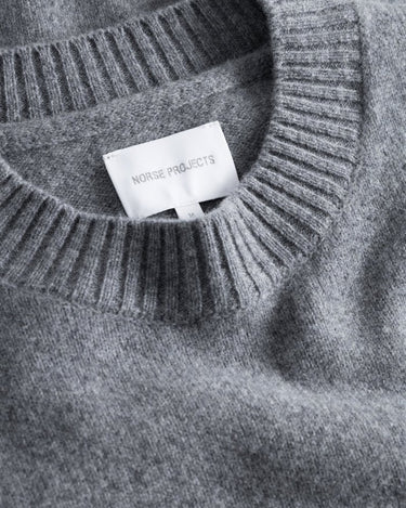 Norse Projects Standard Merino Lambswool Sweater Grey Melange - KYOTO - Norse Projects