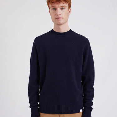 Norse Projects Standard Merino Lambswool Sweater Navy - KYOTO - Norse Projects