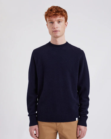 Norse Projects Standard Merino Lambswool Sweater Navy - KYOTO - Norse Projects