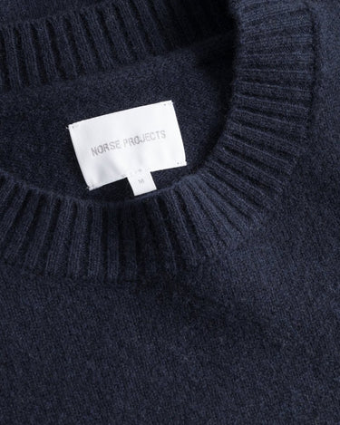 Norse Projects Standard Merino Lambswool Sweater Navy - KYOTO - Norse Projects