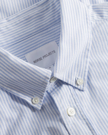 Norse Projects Standard Oxford BD Shirt Pale Blue Stripe - KYOTO - Norse Projects