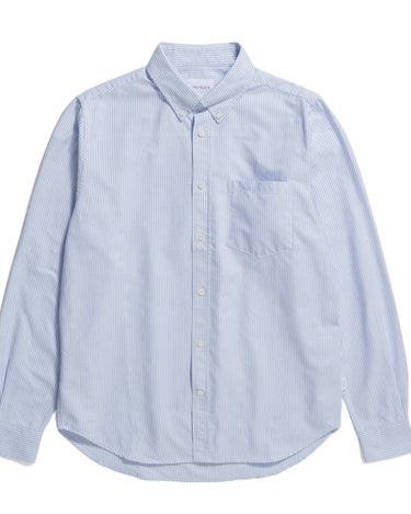 Norse Projects Standard Oxford BD Shirt Pale Blue Stripe - KYOTO - Norse Projects