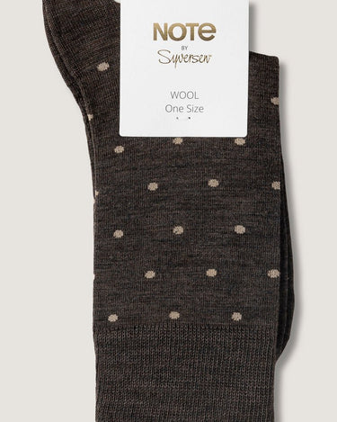 Note wool dots Strømper Brown/Beige - KYOTO - Note